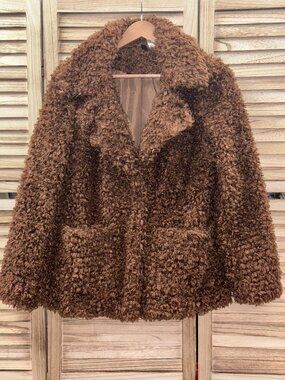 Divided H&M Brown Teddy Fleece Blazer Jacket XS